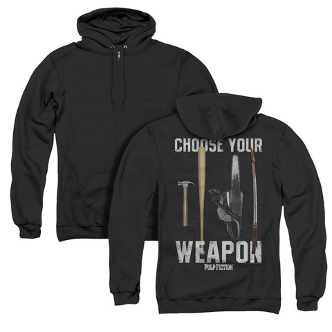 Pulp Fiction/choices (back Print) - Adult Zipper Hoodie-black