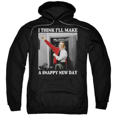 Mister Rogers/a Snappy New Day-adult Pull-over Hoodie-black