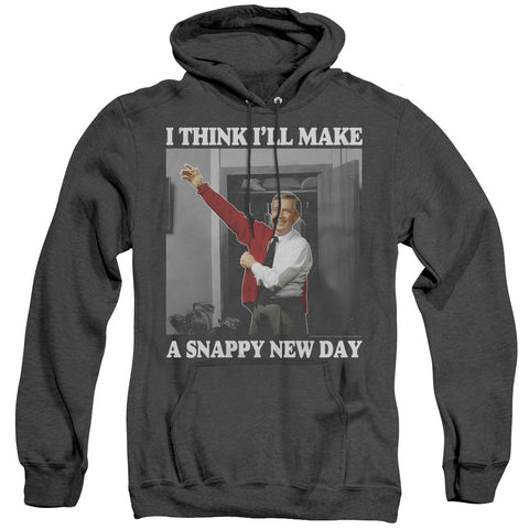 Mister Rogers/a Snappy New Day-adult Heather Hoodie-black