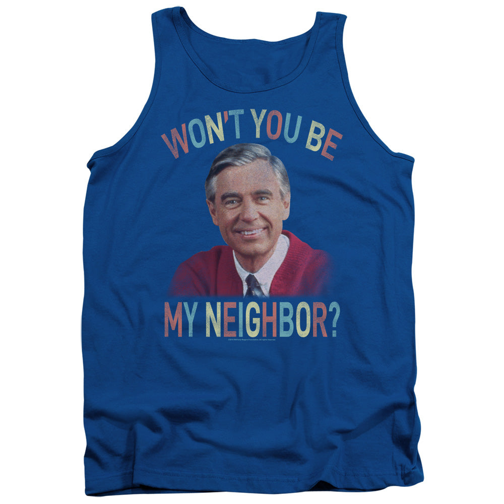 Mister Rogers/wont You-adult Tank-royal Blue-sm