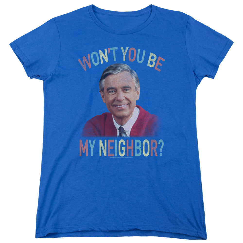 Mister Rogers/wont You-s/s Women's Tee-royal Blue