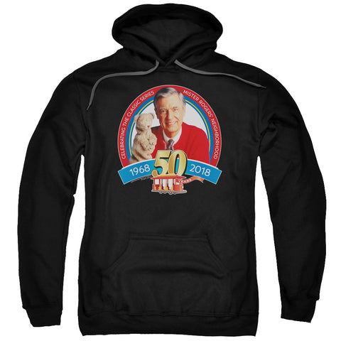 Mister Rogers/50th Anniversary Design-adult Pull-over Hoodie-black-sm