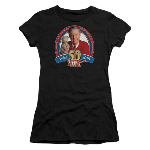 Mister Rogers/50th Anniversary Design-s/s Junior Sheer-black-sm