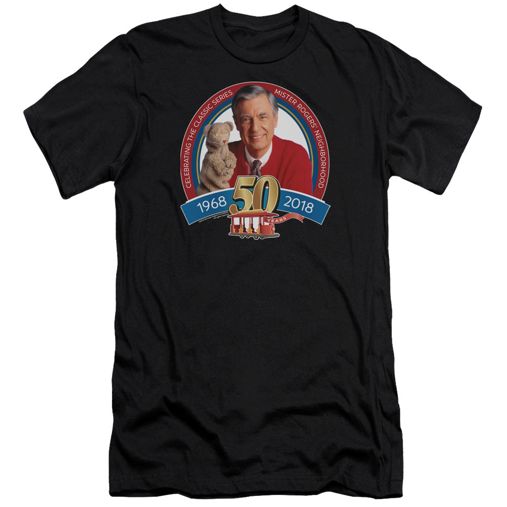 Mister Rogers/50th Anniversary Design-s/s Adult 30/1-black
