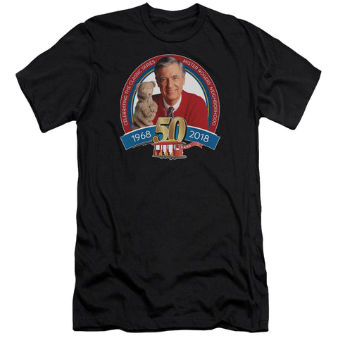 Mister Rogers/50th Anniversary Design-s/s Adult 30/1-black