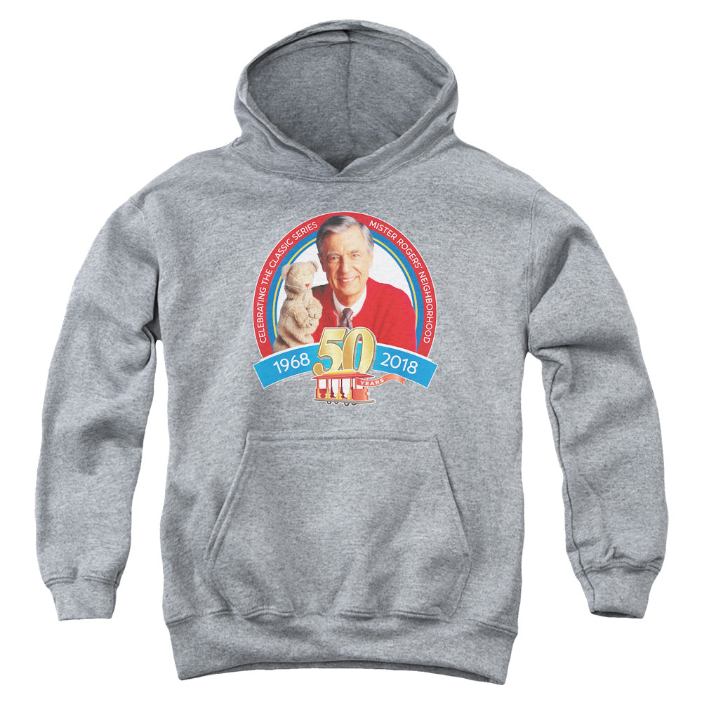 Mister Rogers/50th Anniversary Design-youth Pull-over Hoodie-athletic Heather