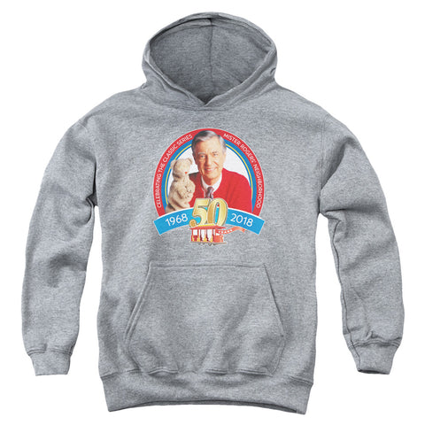 Mister Rogers/50th Anniversary Design-youth Pull-over Hoodie-athletic Heather