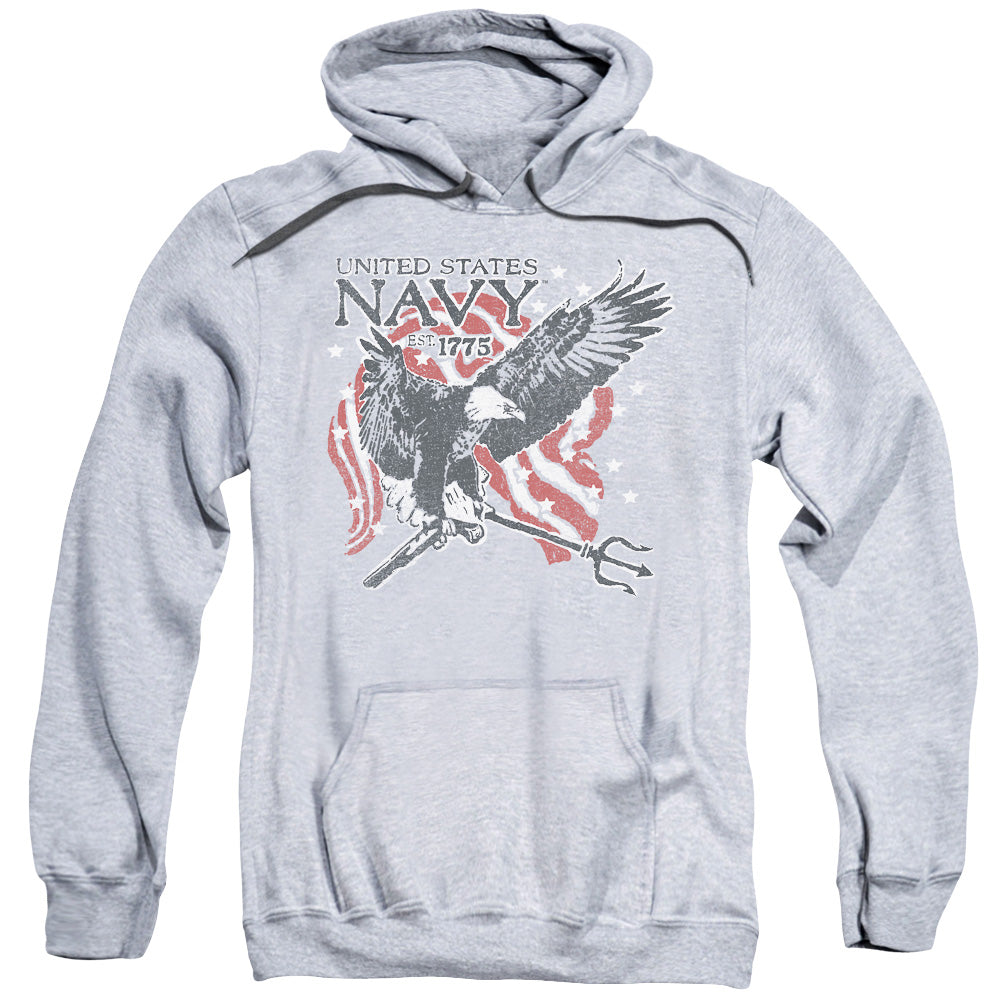 Navy/trident-adult Pull-over Hoodie-athletic Heather