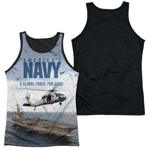 Adult 100% Poly Tank Top Black Back
