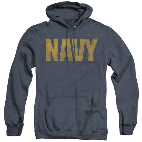 Navy/logo-adult Heather Hoodie-navy-sm