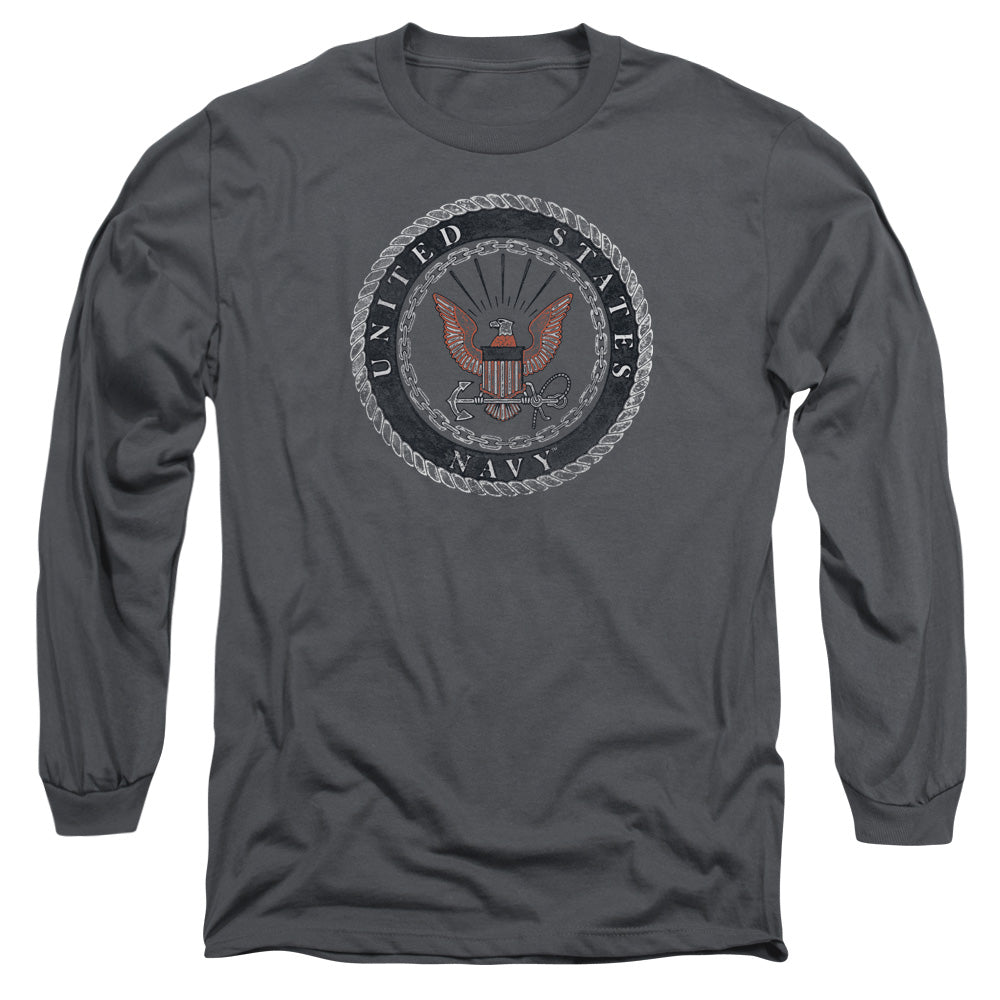 Navy/rough Emblem-l/s Adult 18/1-charcoal