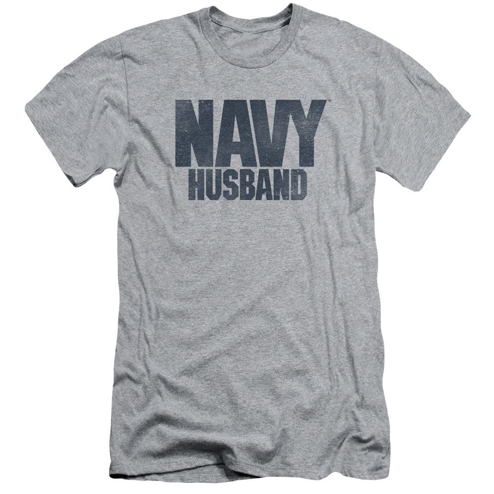 Navy/husband-s/s Adult 30/1-athletic Heather