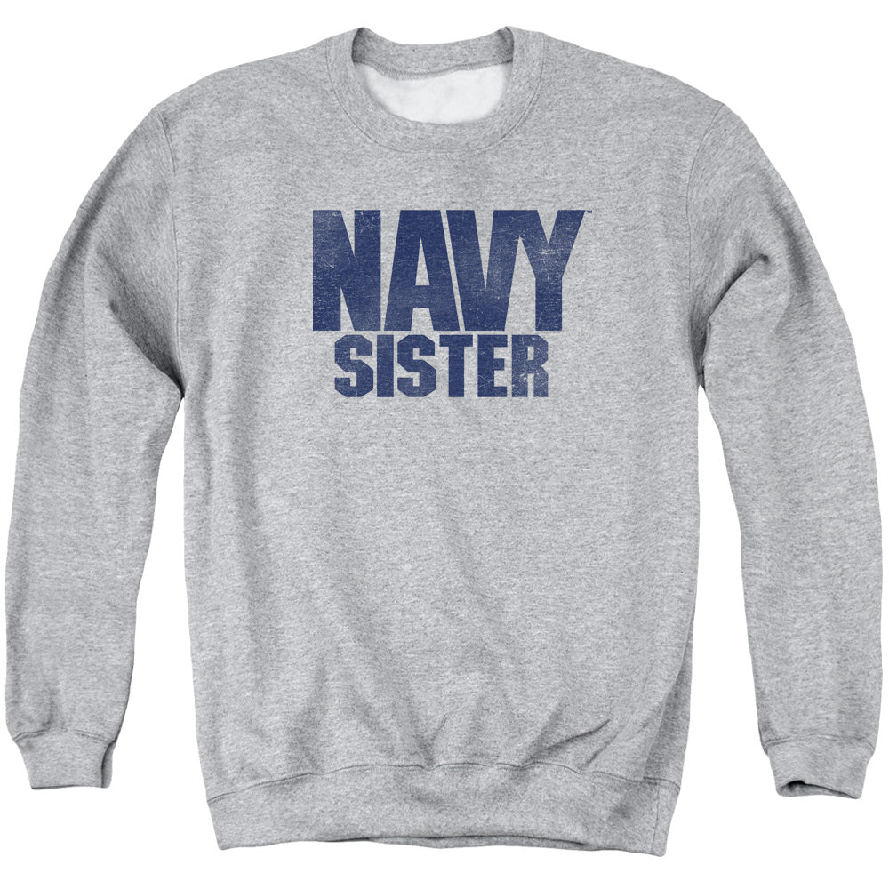 Navy/sister - Adult Crewneck Sweatshirt - Athletic Heather