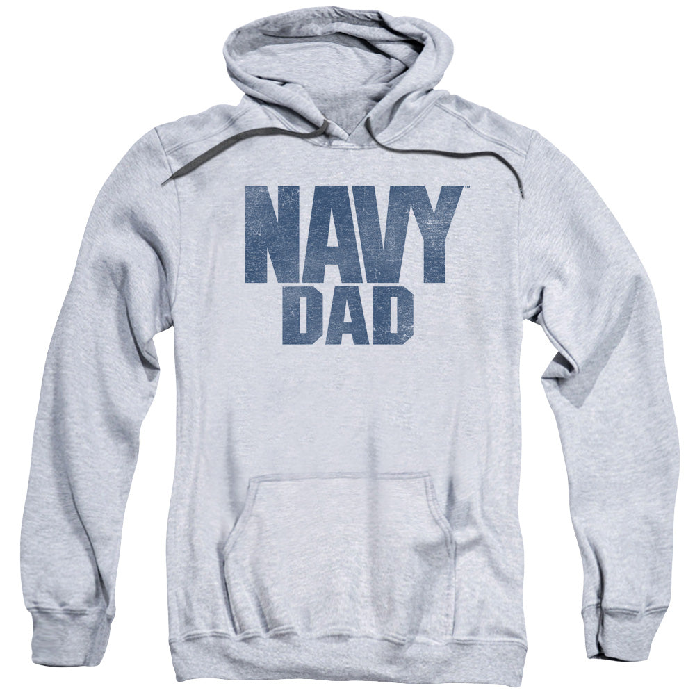 Navy/navy Dad-adult Pull-over Hoodie-athletic Heather
