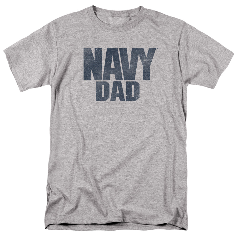 Navy/navy Dad-s/s Adult 18/1-athletic Heather