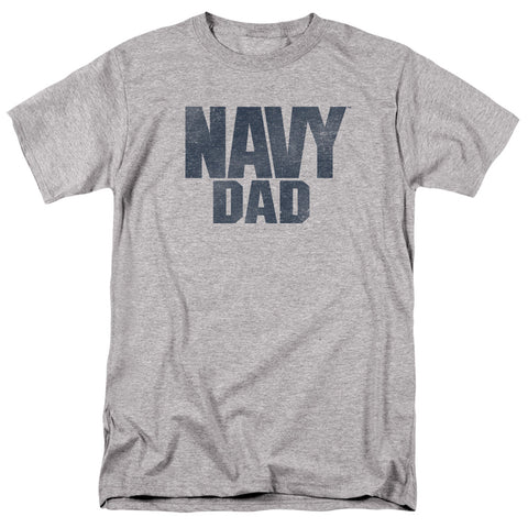 Navy/navy Dad-s/s Adult 18/1-athletic Heather