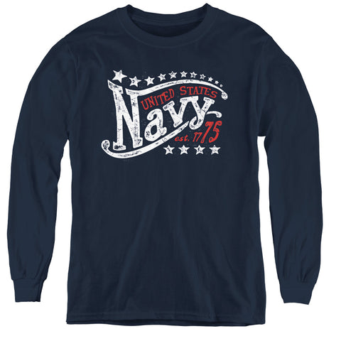 Navy/stars-youth Long Sleeve Tee-navy