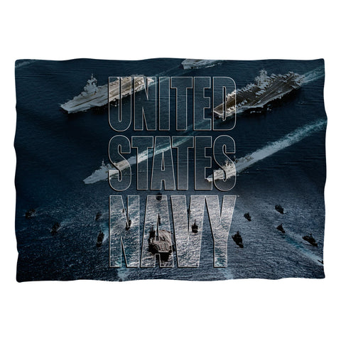 Navy/fleet (front/back Print)-pillow Case-white