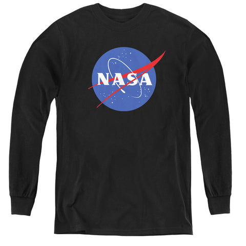 Nasa/meatball Logo-youth Long Sleeve Tee-black