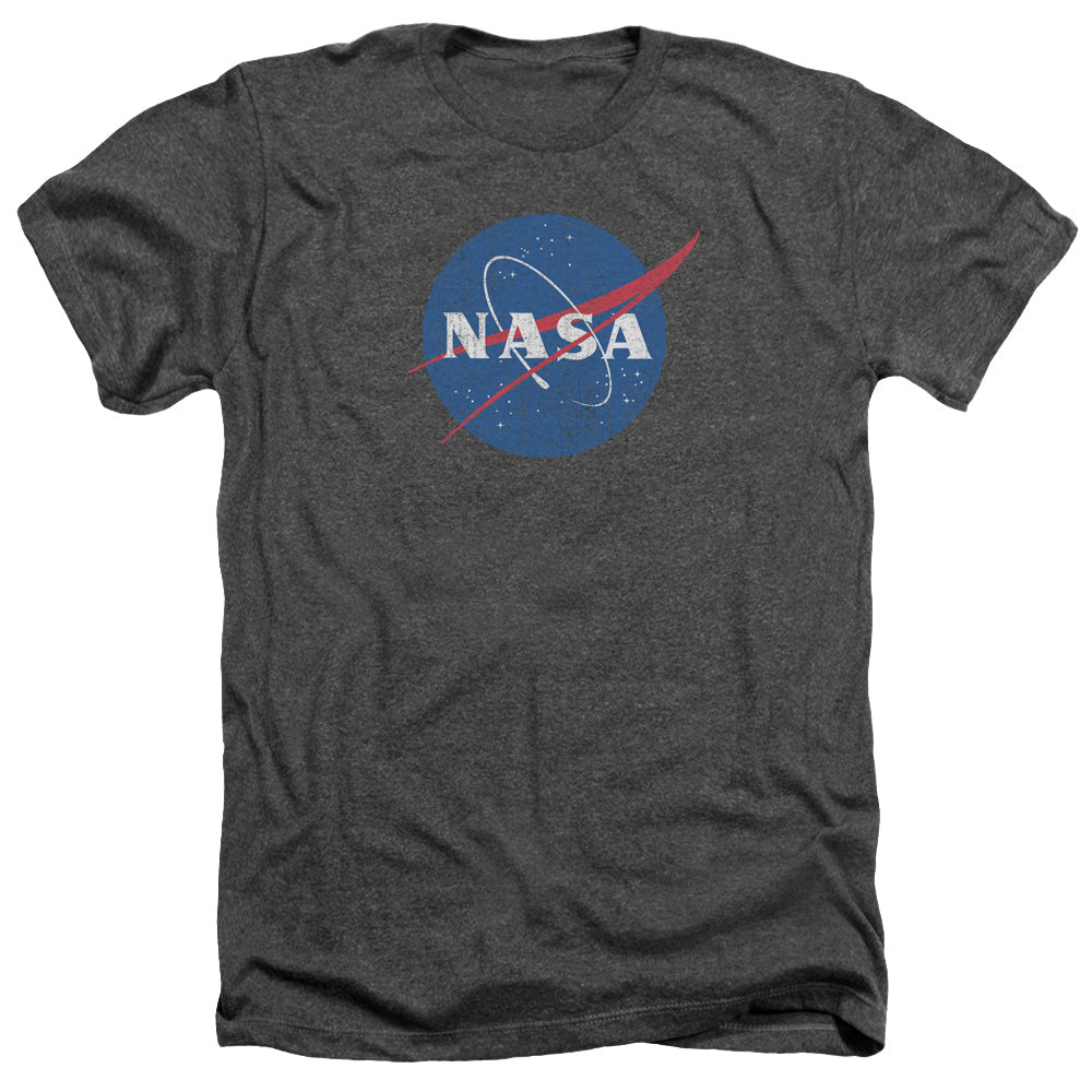 Nasa/meatball Logo Distressed-adult Heather-charcoal-sm