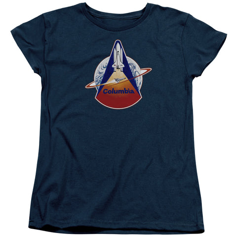 Nasa/sts 1 Mission Patch-s/s Womens Tee-navy