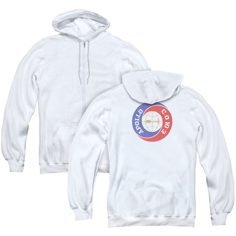 Nasa/apollo Soyuz (back Print) - Adult Zipper Hoodie-white