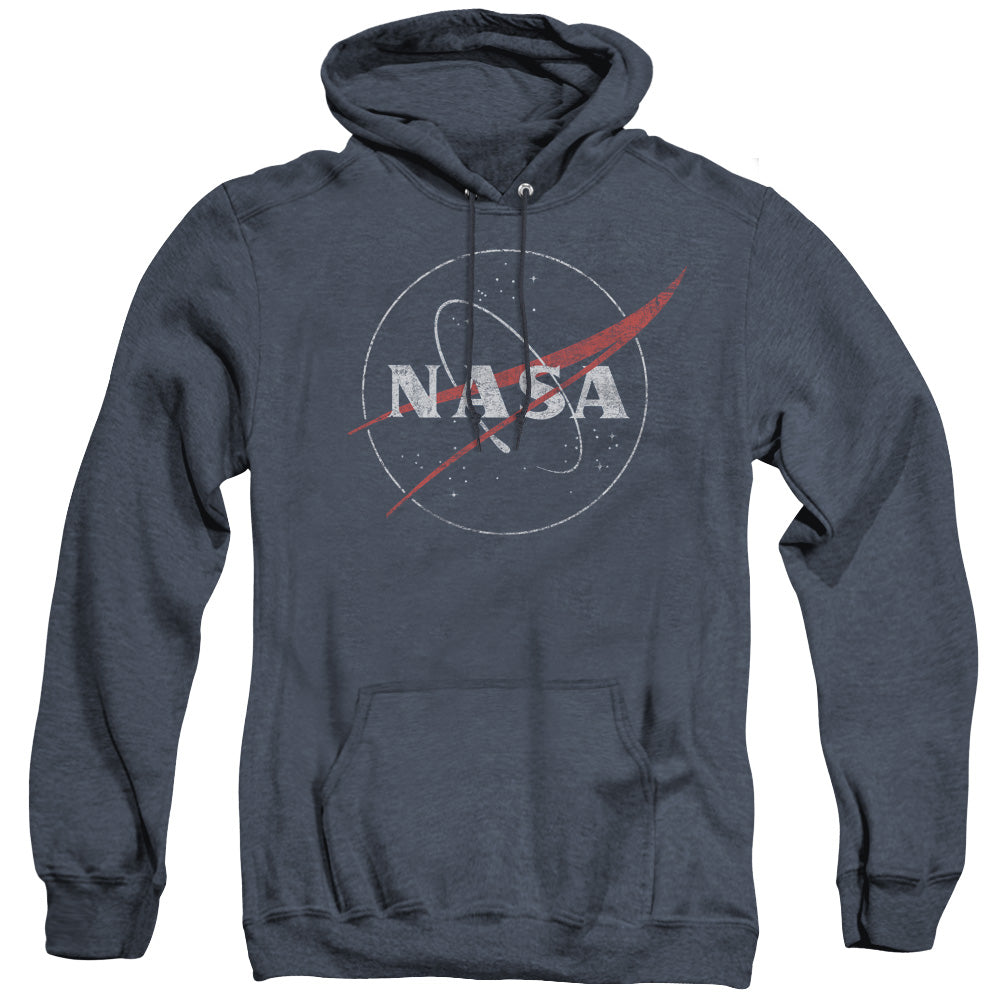 Nasa/distressed Logo-adult Heather Hoodie-navy
