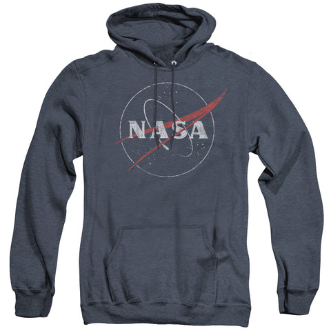 Nasa/distressed Logo-adult Heather Hoodie-navy