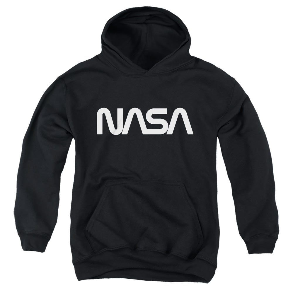 Nasa/worm Logo-youth Pull-over Hoodie-black-sm