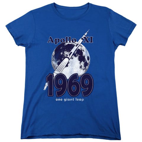 Nasa/one Giant Leap-s/s Women's Tee-royal Blue