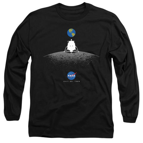 Nasa/moon Landing Simple-l/s Adult 18/1-black-sm