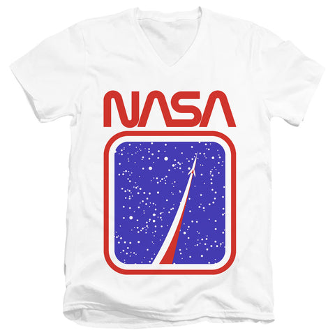 Nasa/to The Stars-s/s Adult V-neck 30/1-white