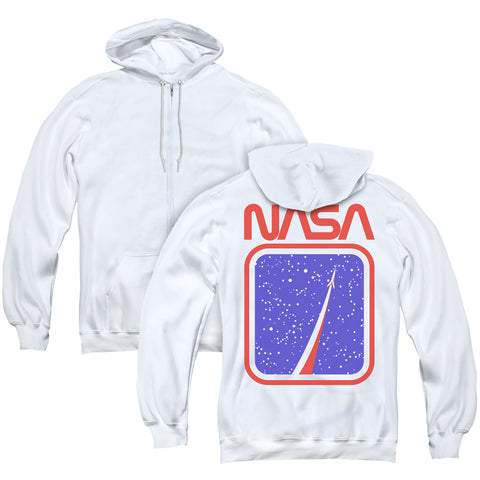 Nasa/to The Stars (back Print)-adult Zipper Hoodie-white