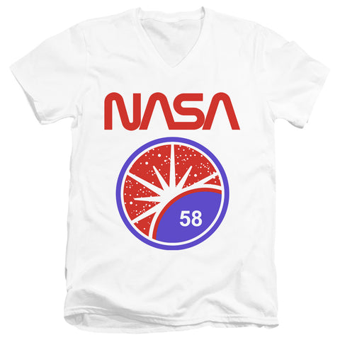 Nasa/stars-s/s Adult V-neck 30/1-white