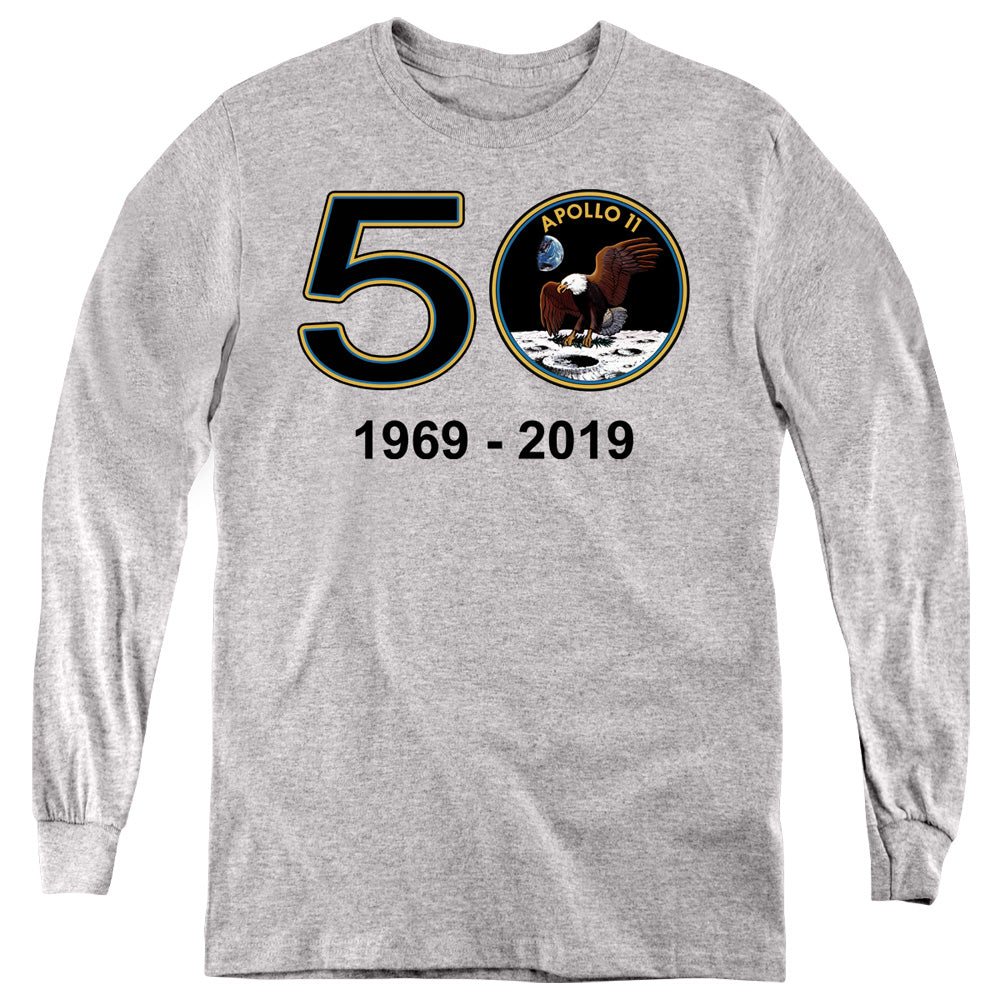 Nasa/apollo 11 50th-youth Long Sleeve-athletic Heather