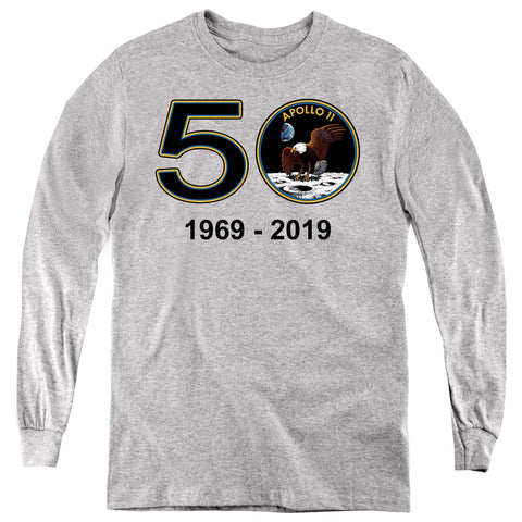 Nasa/apollo 11 50th-youth Long Sleeve-athletic Heather