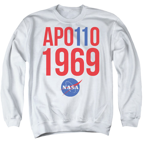 Nasa/1969-adult Crewneck Sweatshirt-white