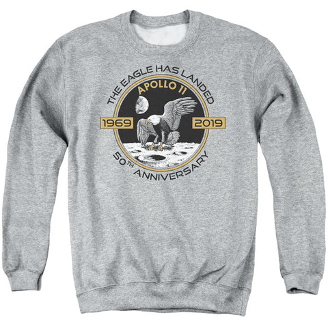 Nasa/apollo Circle 50th-adult Crewneck Sweatshirt-athletic Heather-sm