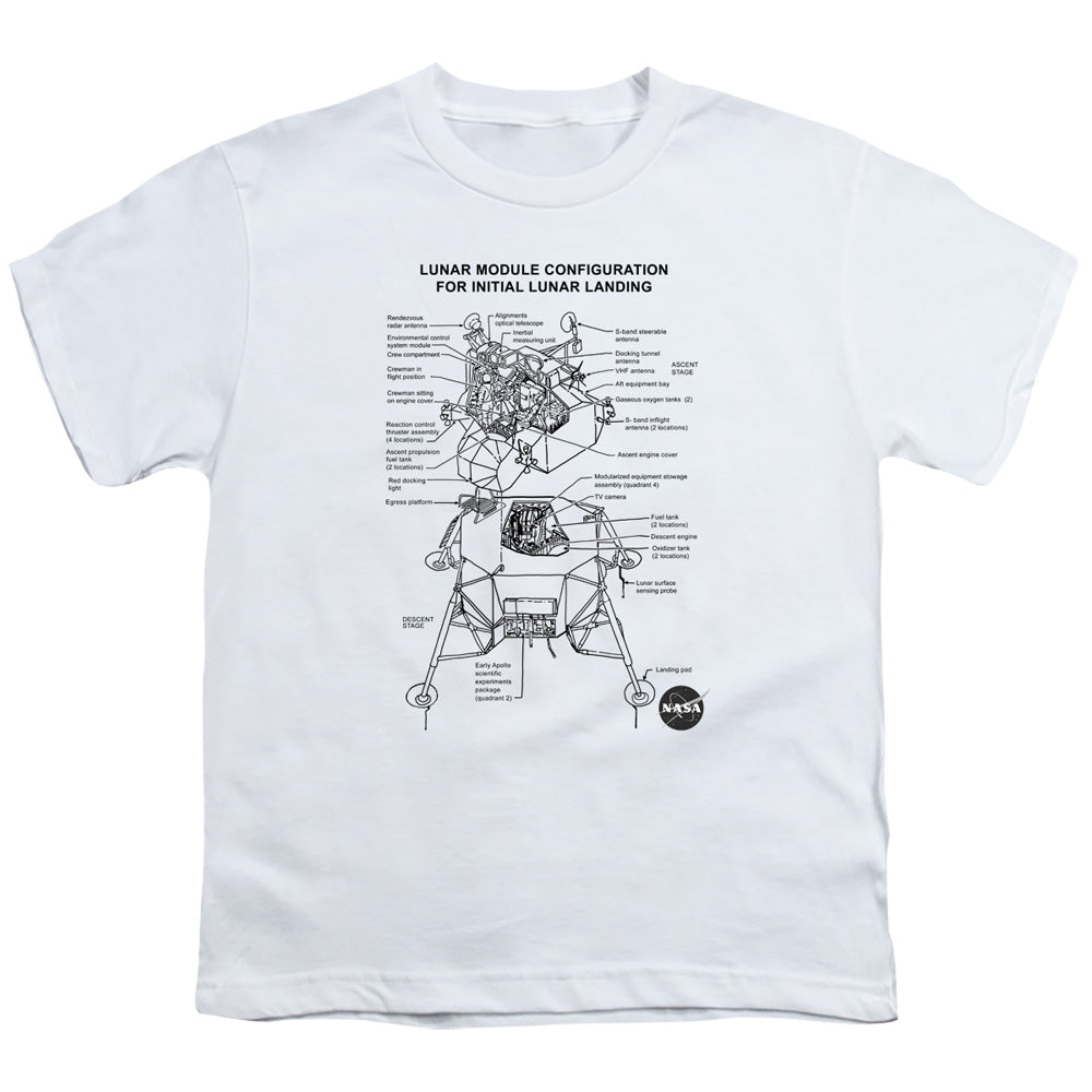 Nasa/lunar Module Diagram-s/s Youth 18/1-white