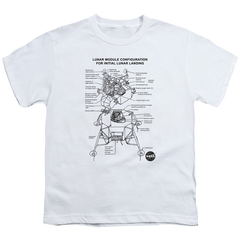 Nasa/lunar Module Diagram-s/s Youth 18/1-white