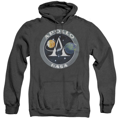 Nasa/apollo Mission Patch-adult Heather Hoodie-black