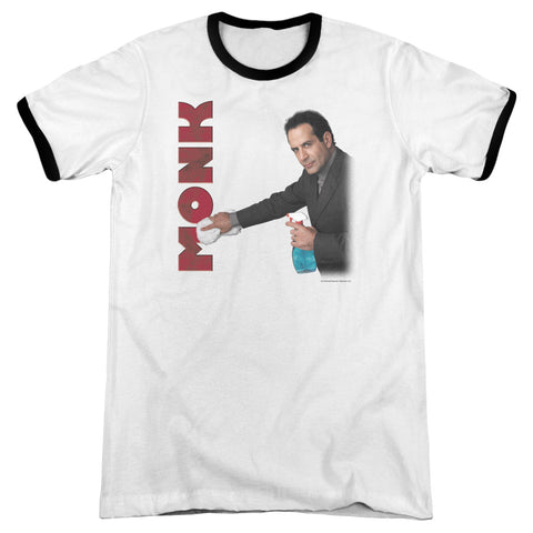 Monk/clean Up - Adult Ringer - White/black