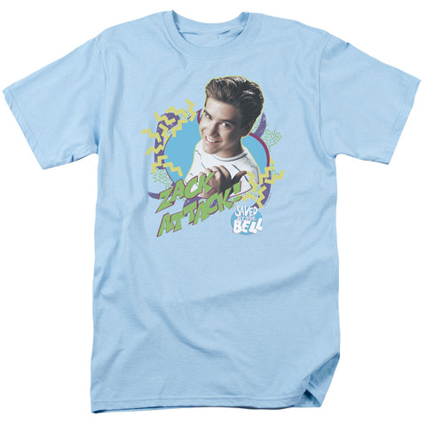 Saved By The Bell/zack Attack - S/s Adult 18/1 - Light Blue