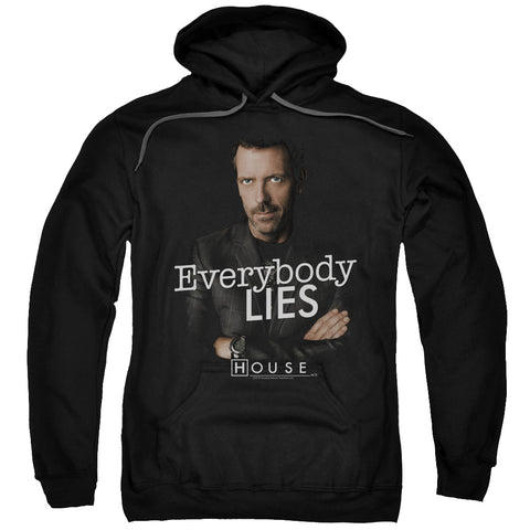 House/everybody Lies-adult Pull-over Hoodie-black