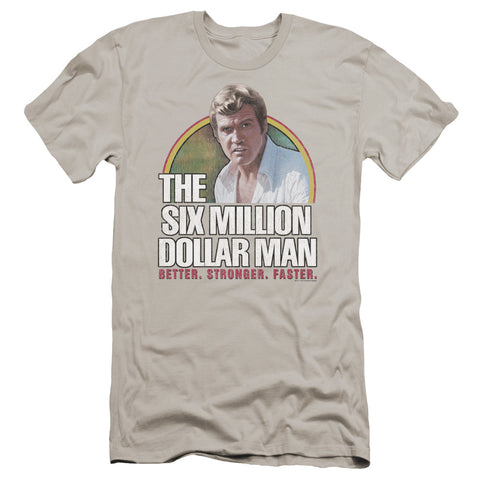Six Million Dollar Man/better. Stronger. Faster.-premuim Canvas Adult Slim Fit 30/1-silver
