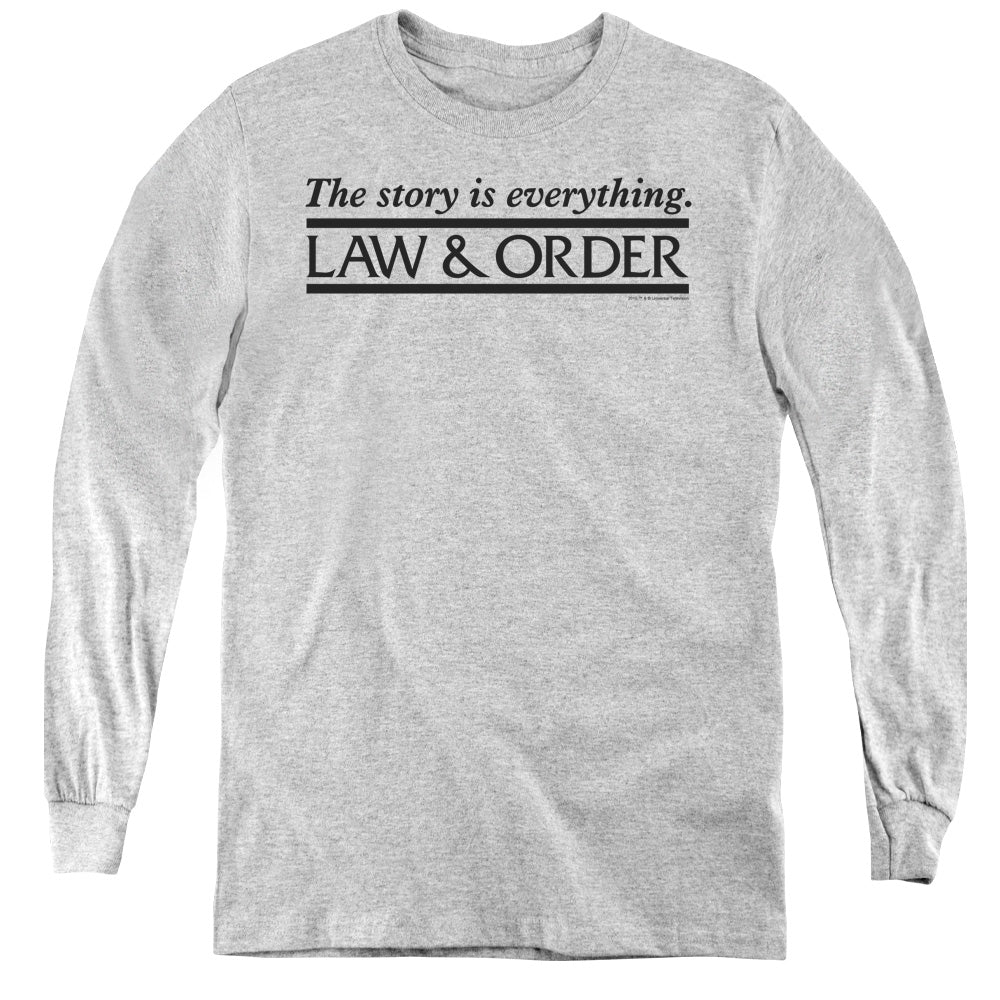 Law And Order/story - Youth Long Sleeve Tee - Athletic Heather - Xl