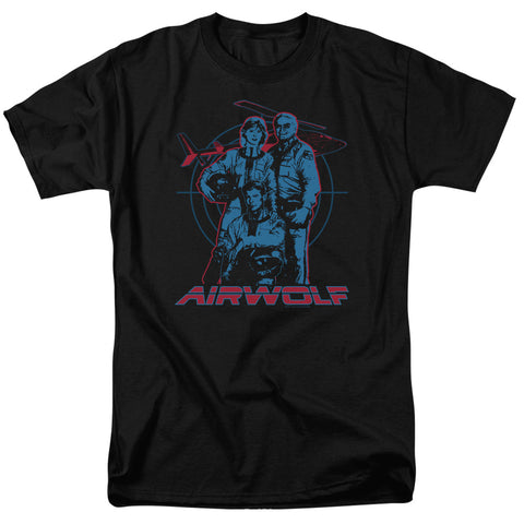 Airwolf/graphic - S/s Adult 18/1 - Black