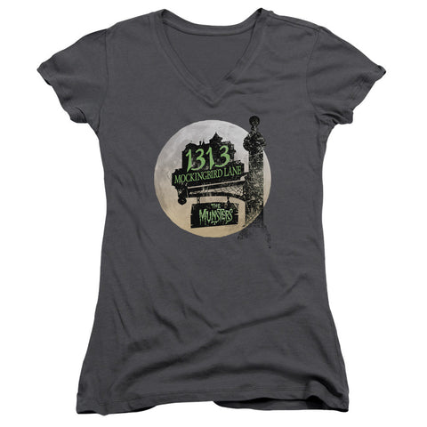 Juniors Sheer Cap Sleeve V-Neck