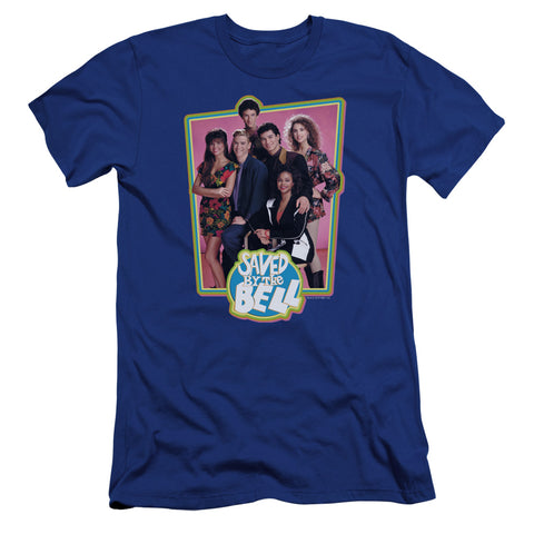 Saved By The Bell/saved Cast-premuim Canvas Adult Slim Fit 30/1-royal Blue