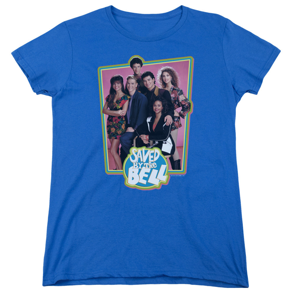 Saved By The Bell/saved Cast-s/s Womens Tee-royal Blue-sm